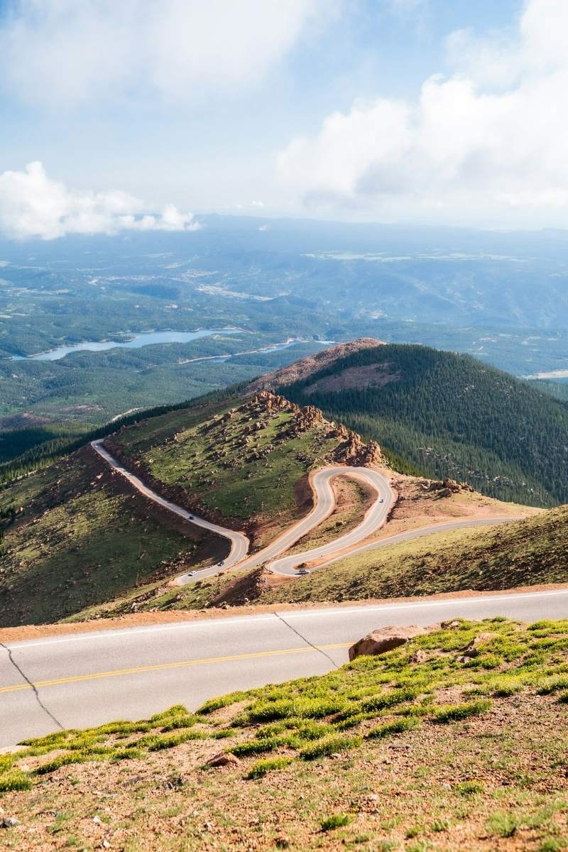 Pikes Peak Highway switchbacks above treeline