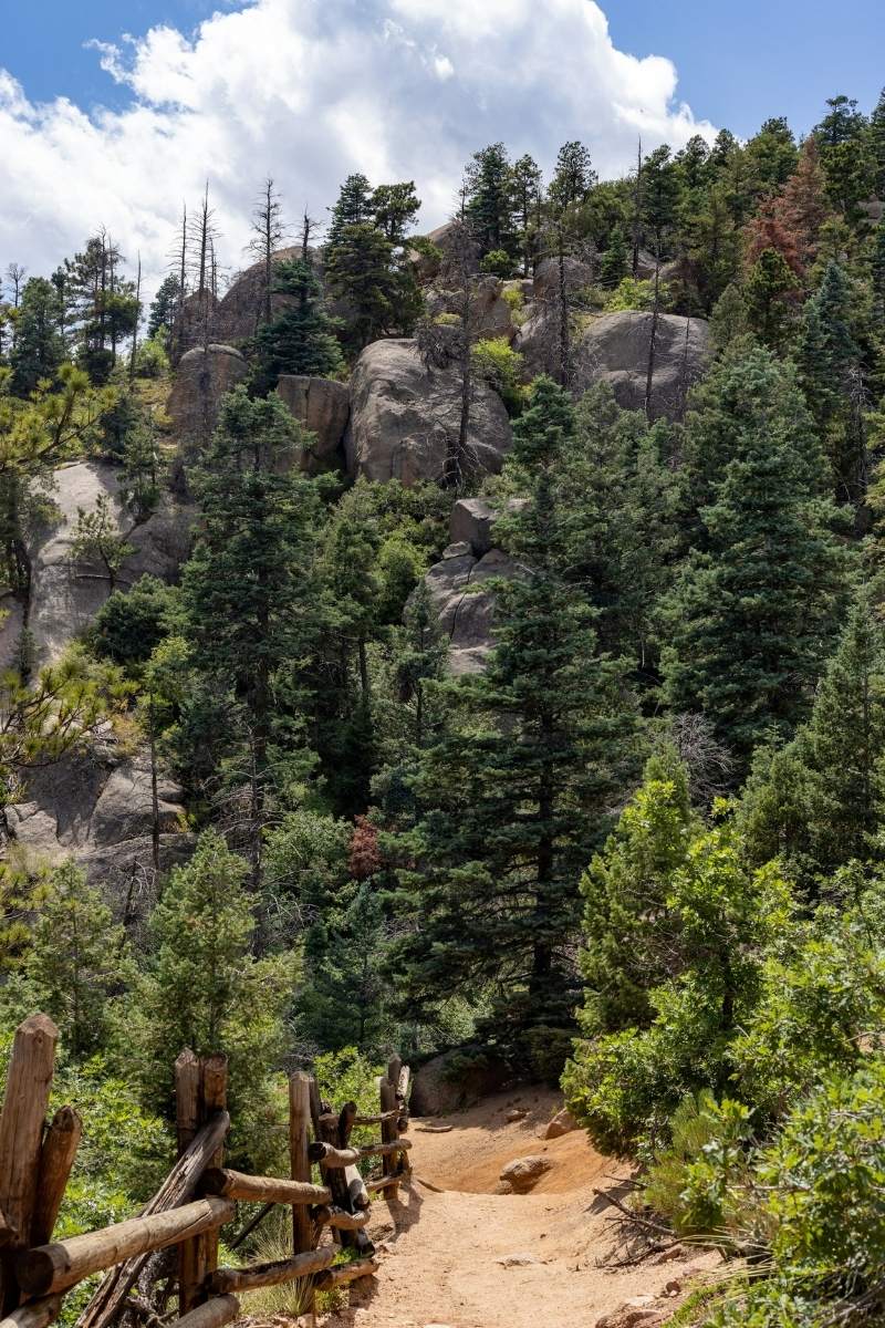 Manitou Incline staircase trail with city views