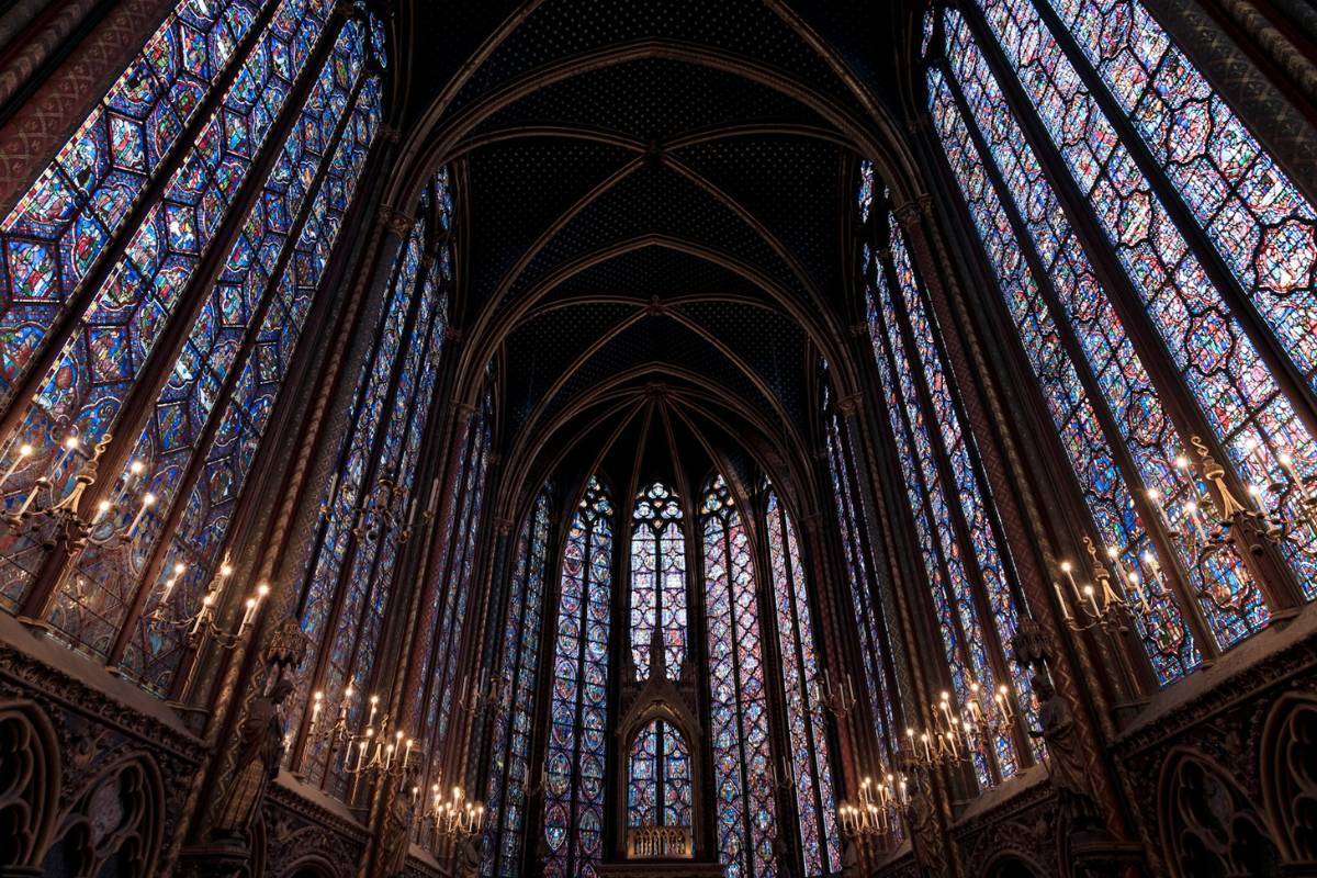 Sainte-Chapelle stained glass interior, Paris